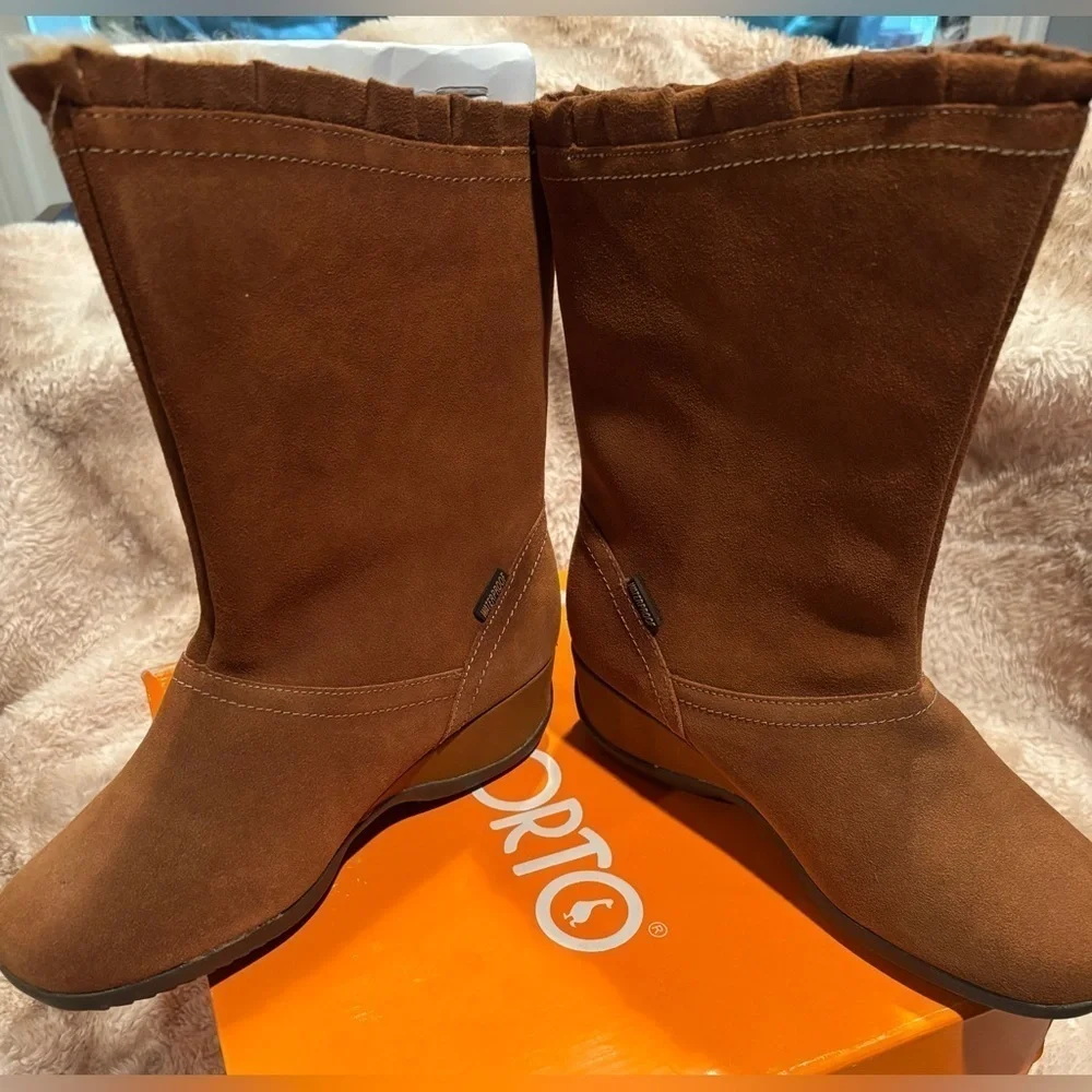 SPORTO Abbey Leather Waterproof boots size 9 in chestnut brown